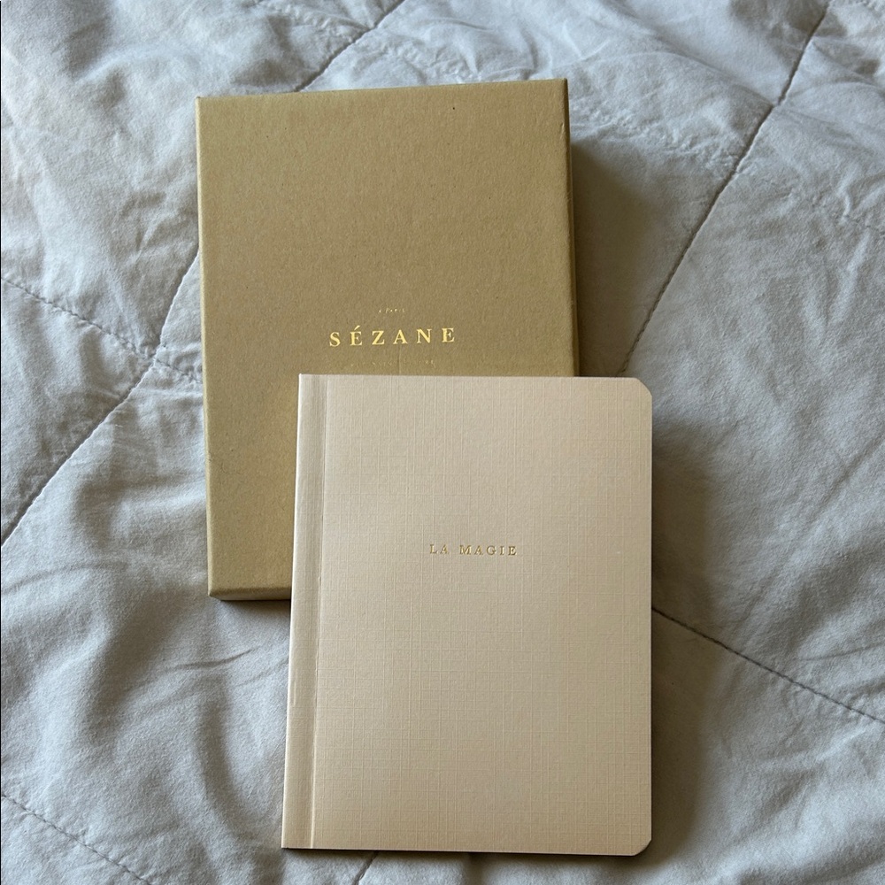 Sezane Cream and Gold Notebook
